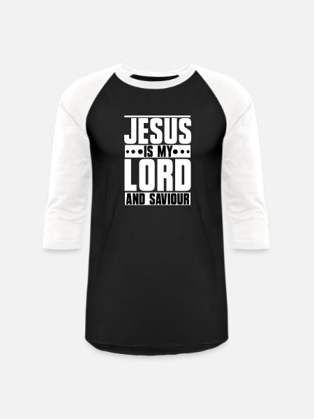 Jesus is my Lord and Saviour - Unisex Baseball T-Shirt - black/white