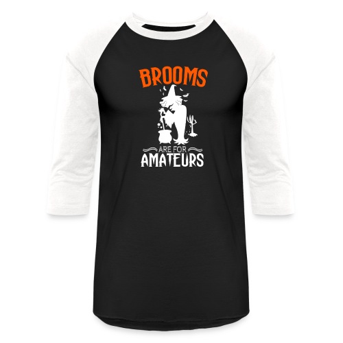 Brooms Are For Amateurs Funny Halloween Tardis - Unisex Baseball T-Shirt