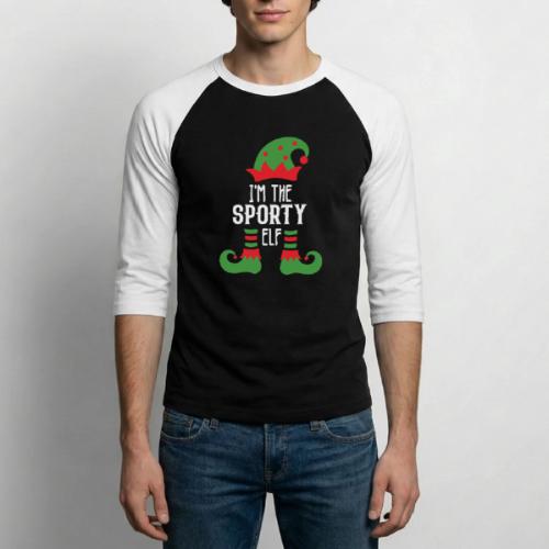 I'm The Sporty Elf Shirt Xmas Matching Christmas - Unisex Baseball T-Shirt