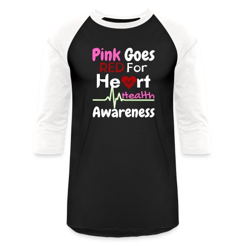 AKA Pink Goes Red For Heart Health Awareness - Unisex Baseball T-Shirt