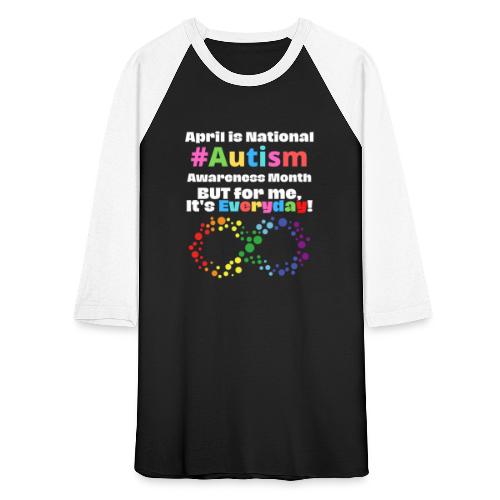April is National Autism Awareness Month Support G - Unisex Baseball T-Shirt