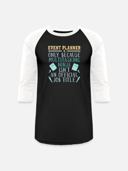 Event Planner - Unisex Baseball T-Shirt - black/white
