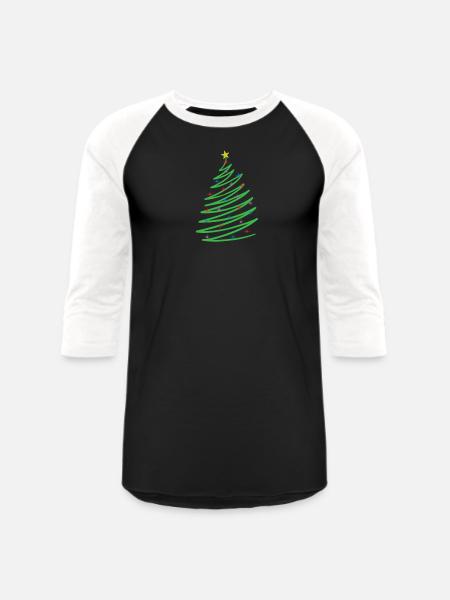 One Line Christmas Xmas - Unisex Baseball T-Shirt - black/white