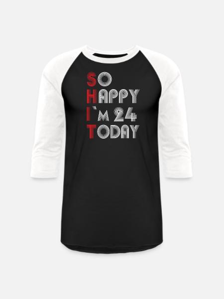 24 Birthday - Unisex Baseball T-Shirt - black/white