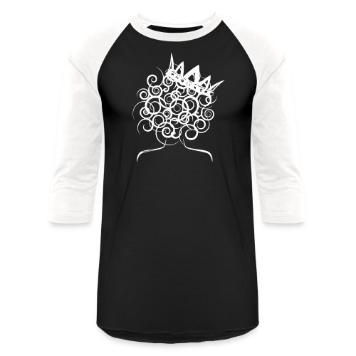 Curly Queen with Crown_ GlobalCouture Women's T-Sh - Unisex Baseball T-Shirt