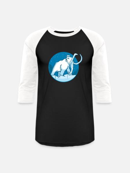Winter Mammoth Prehistoric Elephant - Unisex Baseball T-Shirt - black/white
