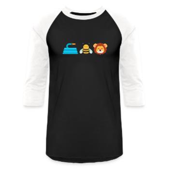 Hose Bee Lion Funny Sayings - Unisex Baseball T-Shirt - black/white - Front - AI Model Female 172 light (172cm) & AI Model Male 178 light (178cm)