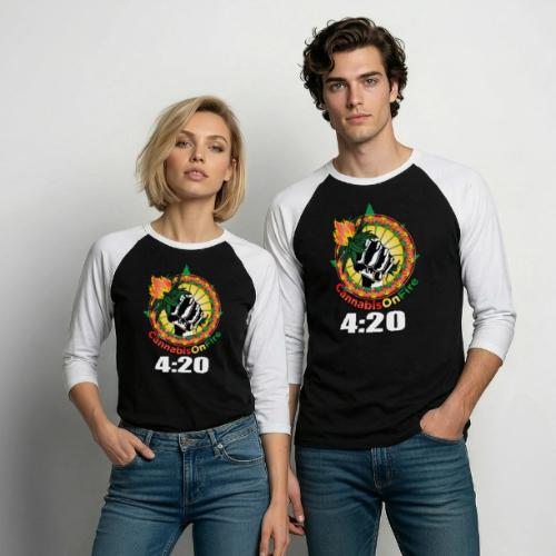 Wacky 420 Keep It Lit Time Weed Marijuana Design - Unisex Baseball T-Shirt