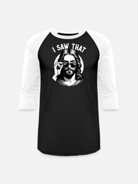 Jesus Saw That Christian - Unisex Baseball T-Shirt - black/white