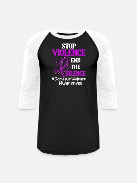 Domestic Violence Awareness Stop Violence - Unisex Baseball T-Shirt - black/white