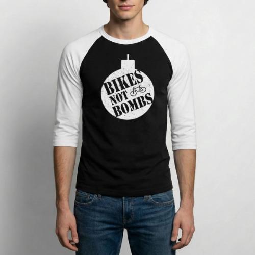 Bikes Not Bombs - Unisex Baseball T-Shirt