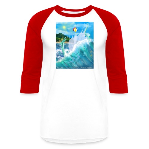 Beach Dragon - Unisex Baseball T-Shirt