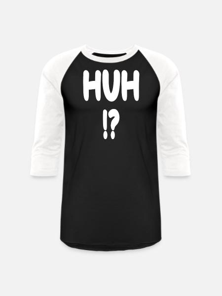 Huh? - Unisex Baseball T-Shirt - black/white