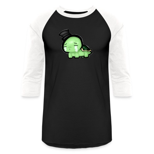 sad turtle in a top hat - Unisex Baseball T-Shirt