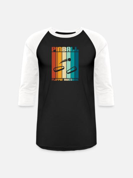 Pinball Flipping Awesome - Unisex Baseball T-Shirt - black/white
