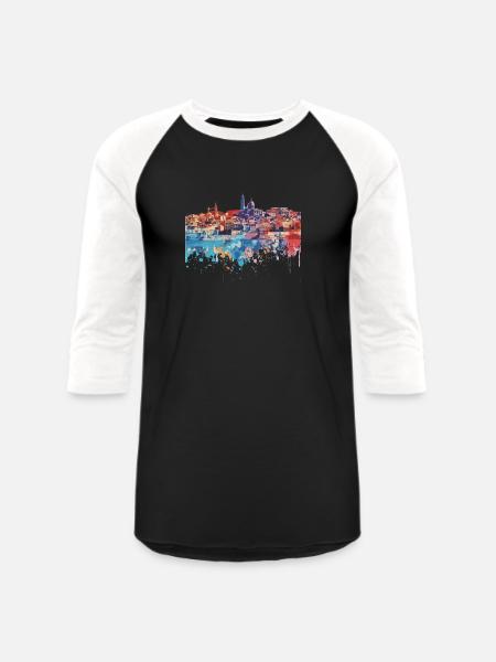 Marseille - Unisex Baseball T-Shirt - black/white