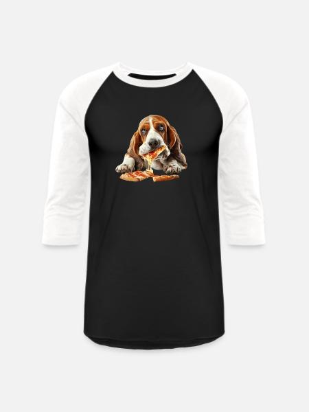 Basset Hound - Unisex Baseball T-Shirt - black/white
