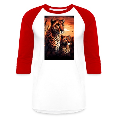 Cheetah Family #2 - Unisex Baseball T-Shirt