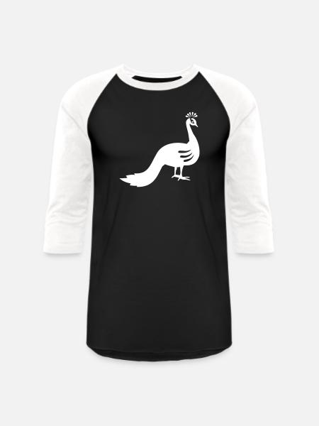 Peacock - Unisex Baseball T-Shirt - black/white