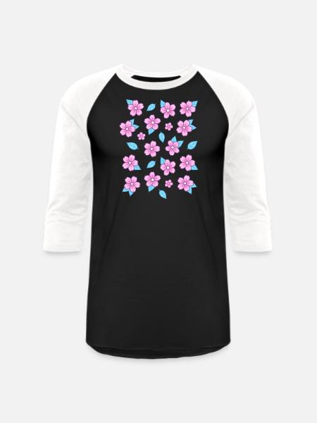 Sakura Nikury - Unisex Baseball T-Shirt - black/white