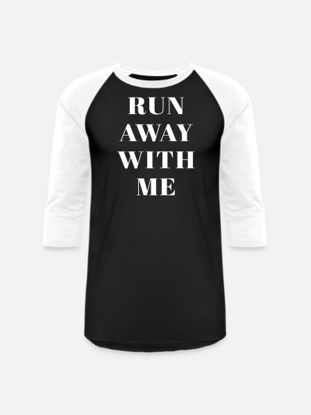 Run Away With Me - Unisex Baseball T-Shirt - black/white