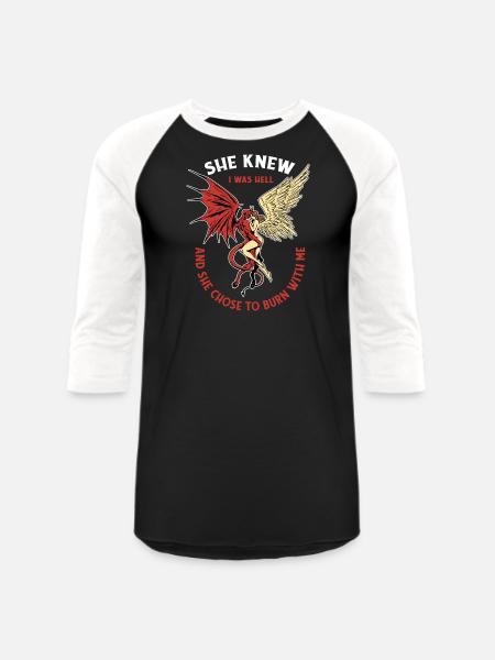 Infernal Angel Passion Flames - Unisex Baseball T-Shirt - black/white