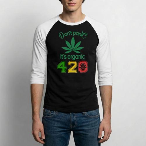 Joshing 420 Organic Herb Weed Marijuana Design - Unisex Baseball T-Shirt