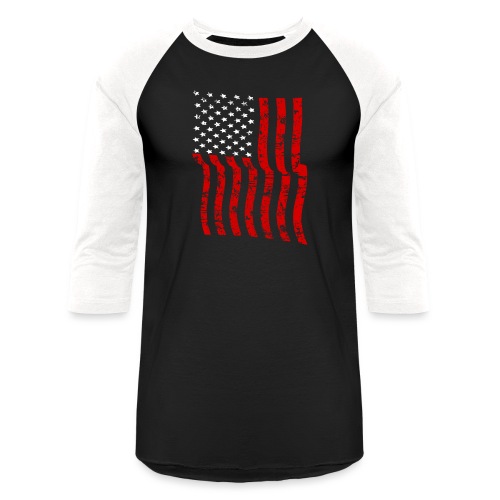 Vintage Waving USA Flag Patriotic T-Shirts Design - Unisex Baseball T-Shirt