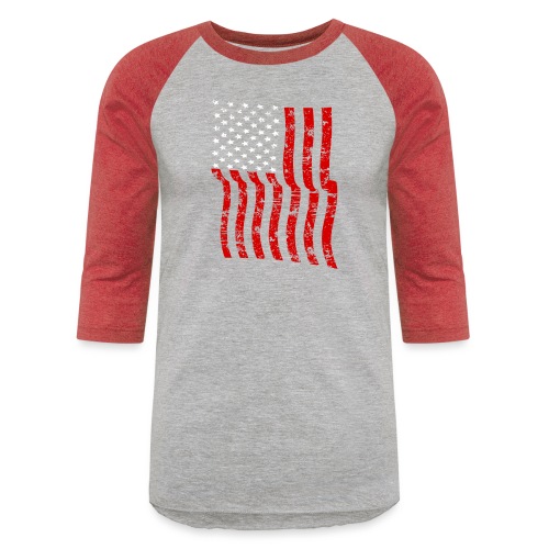 Vintage Waving USA Flag Patriotic T-Shirts Design - Unisex Baseball T-Shirt