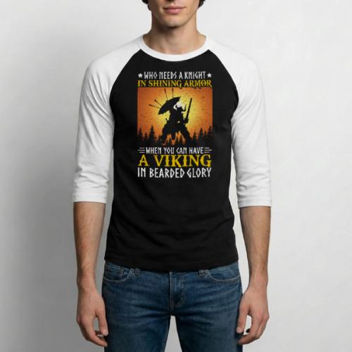 Viking & Beard Power - Unisex Baseball T-Shirt