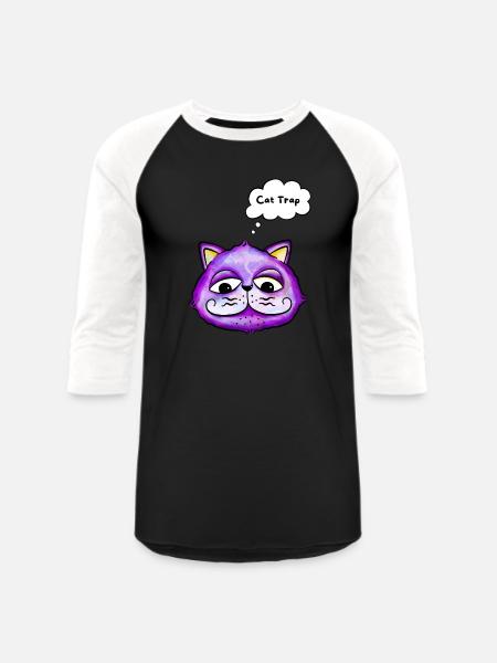 Cat Trap - Unisex Baseball T-Shirt - black/white