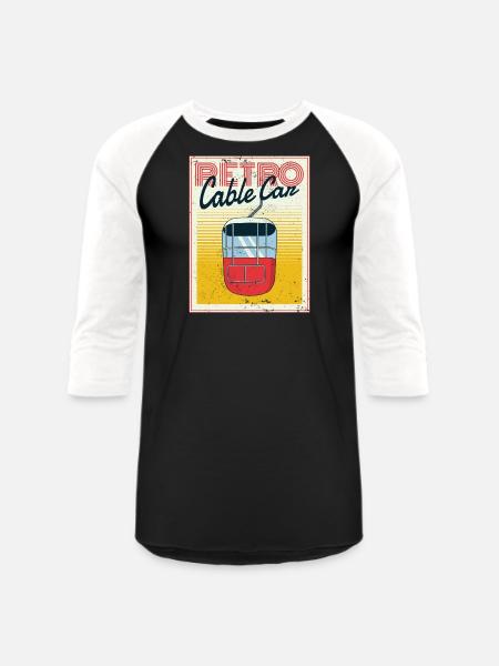 Retro Cable Can - Unisex Baseball T-Shirt - black/white