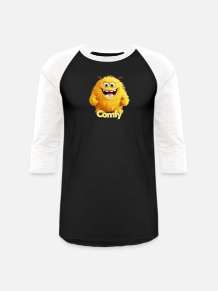 Comfy Warm Fuzzy - Unisex Baseball T-Shirt - black/white