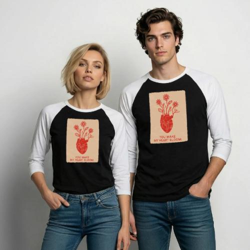 You make my heart bloom - Unisex Baseball T-Shirt