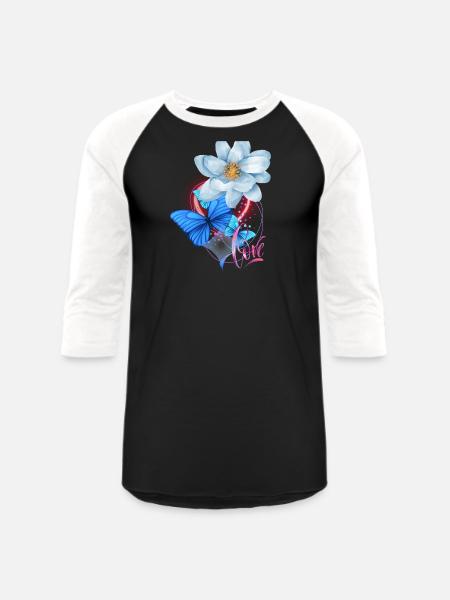 Love. Flowers, rose - Unisex Baseball T-Shirt - black/white