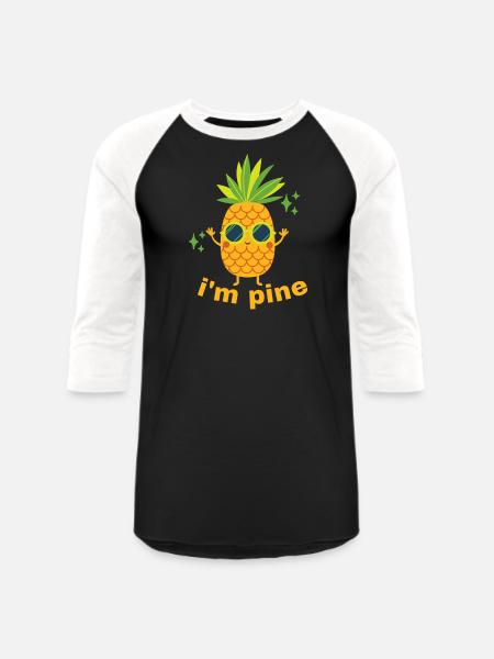 I'M PINE - Unisex Baseball T-Shirt - black/white