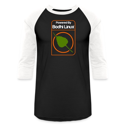 Powered by Bodhi Linux - Unisex Baseball T-Shirt