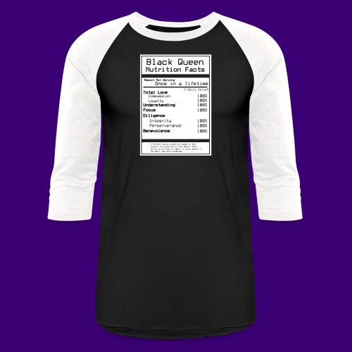 BlackQueen NutritionFacts - Unisex Baseball T-Shirt
