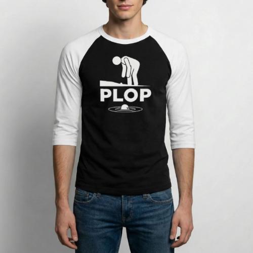PLOP Water Hazard - Funny Ball in Water Quote - Unisex Baseball T-Shirt