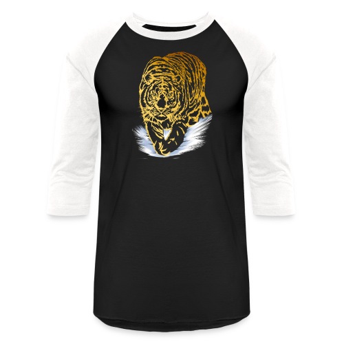 Golden Snow Tiger - Unisex Baseball T-Shirt