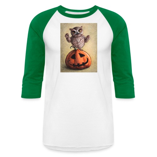Funny Halloween Owl - Unisex Baseball T-Shirt