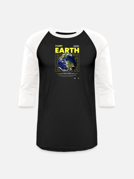 Planet Earth Streetwear - Unisex Baseball T-Shirt - black/white