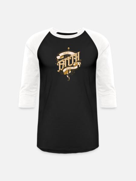 Faith: Pray over it. - Unisex Baseball T-Shirt - black/white