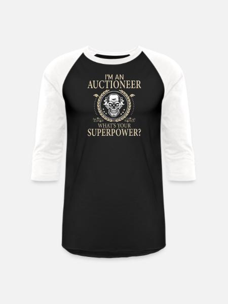Funny Auctioneer Awesome - Unisex Baseball T-Shirt - black/white