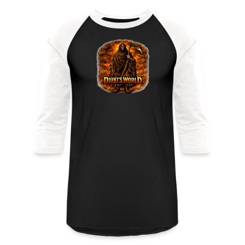 DJUKI’S WORLD – Kalru in Flames - Unisex Baseball T-Shirt