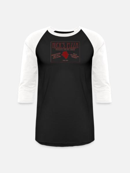 Nick's Pizza - Unisex Baseball T-Shirt - black/white