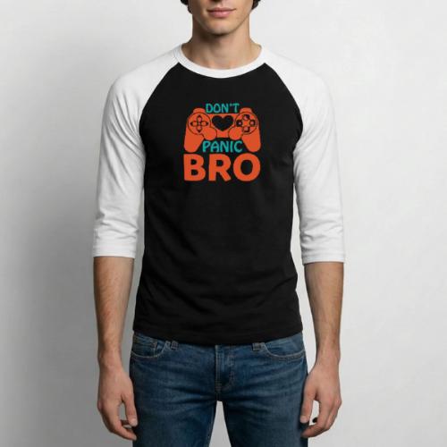 Don't Panic Bro! Heart Gamer - Unisex Baseball T-Shirt