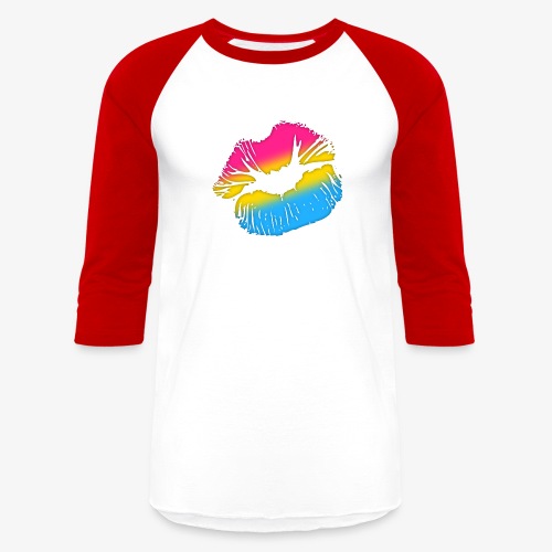 Pansexual Pride Big Kissing Lips - Unisex Baseball T-Shirt