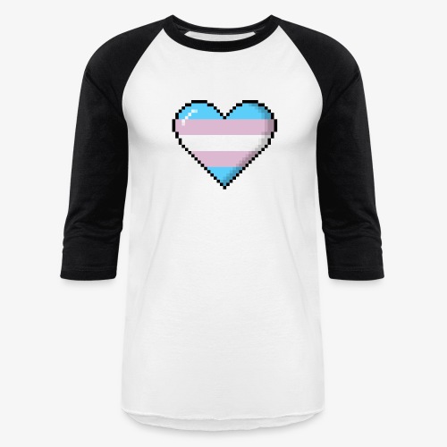 Transgender Pride 8Bit Pixel Heart - Unisex Baseball T-Shirt
