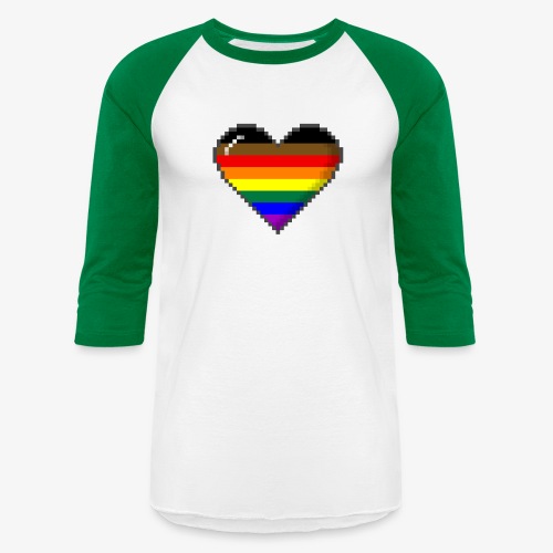 Philly LGBTQ Pride 8Bit Pixel Heart - Unisex Baseball T-Shirt